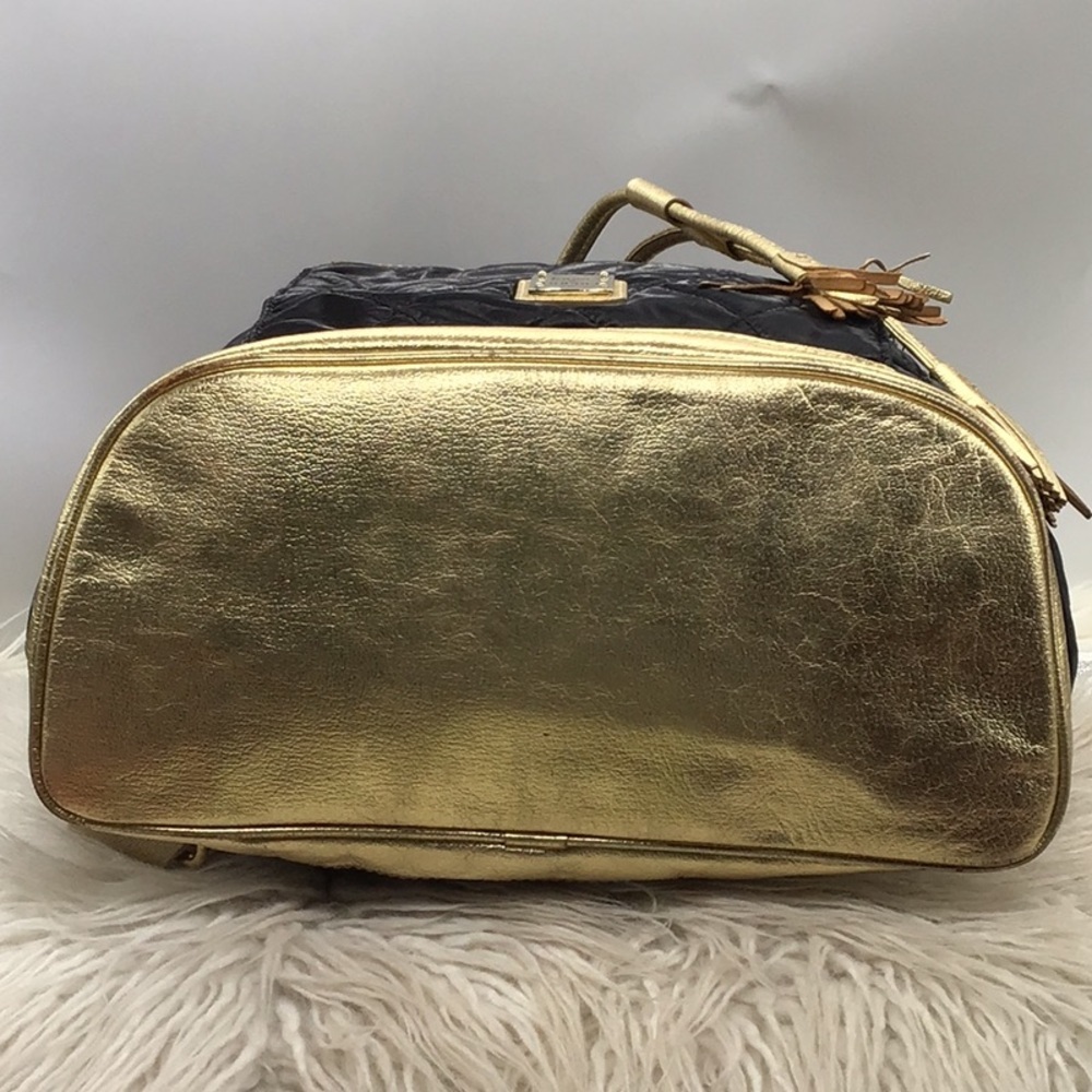 Dooney & Burke Quilted Black Gold Backpack - Picture 7 of 16